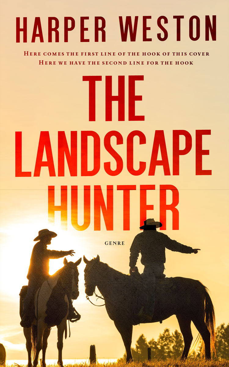 2D view of Premade Western Book Cover - Maize