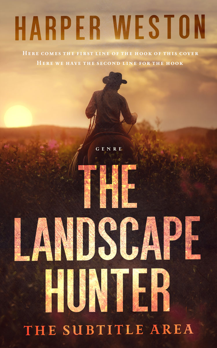 2D view of Premade Action & Adventure Book Cover - Gold Sand