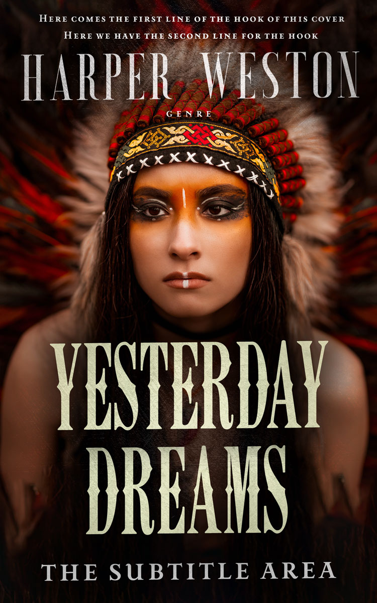 2D view of Premade Western Book Cover - Sorrell Brown