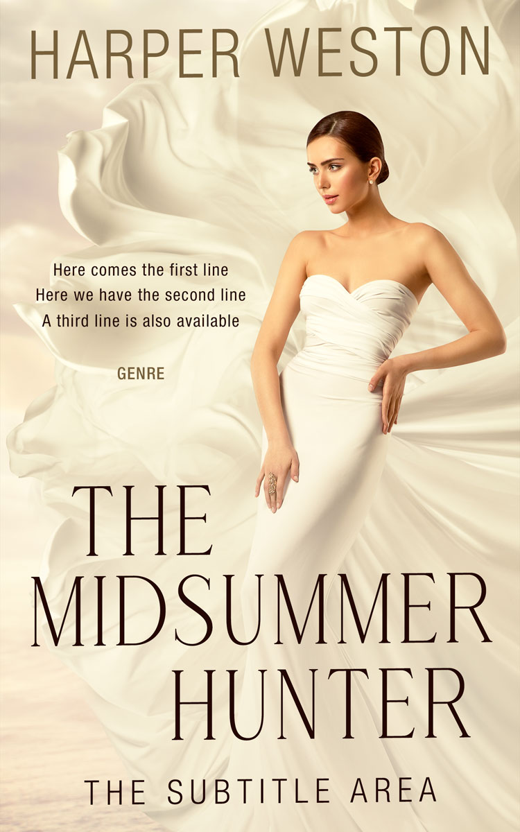 2D view of Premade Romance Book Cover - Almond