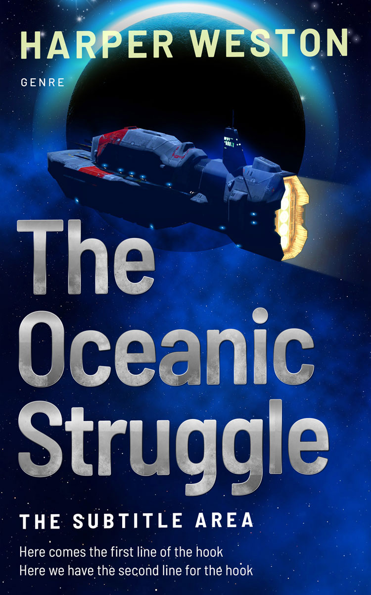 2D view of Premade Science Fiction Book Cover - Mist Gray