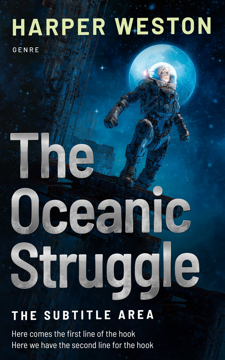 2D view of Premade Science Fiction Book Cover - Pumice