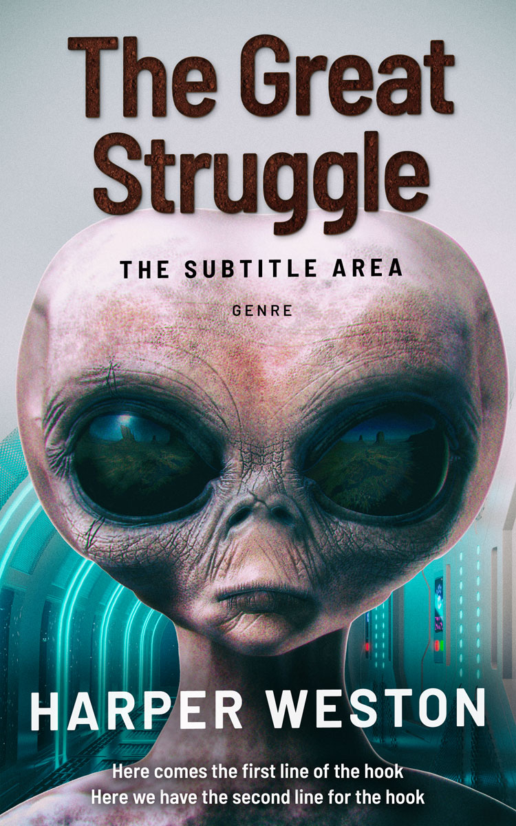 2D view of Premade Science Fiction Book Cover - Te Papa Green