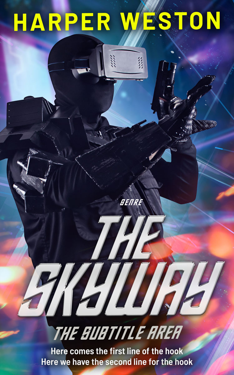 2D view of Premade Science Fiction Book Cover - Clam Shell