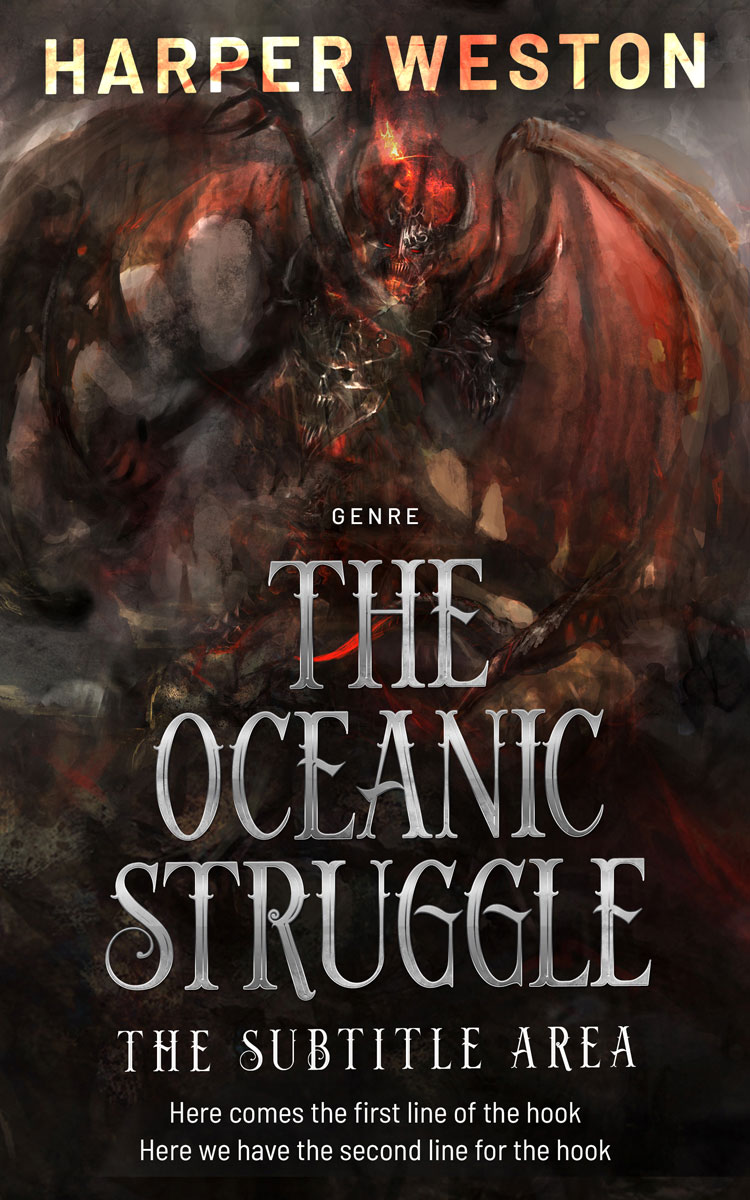 2D view of Premade Fantasy Book Cover - Cocoa Brown