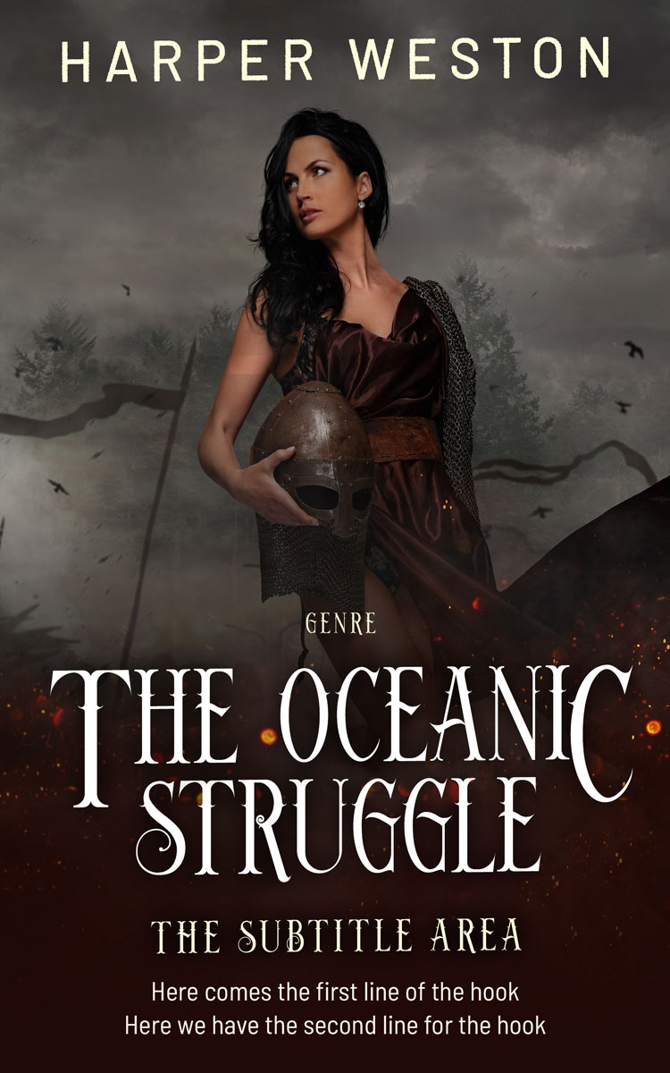 2D view of Cocoa Brown #23390 - Premade Historical Book Cover