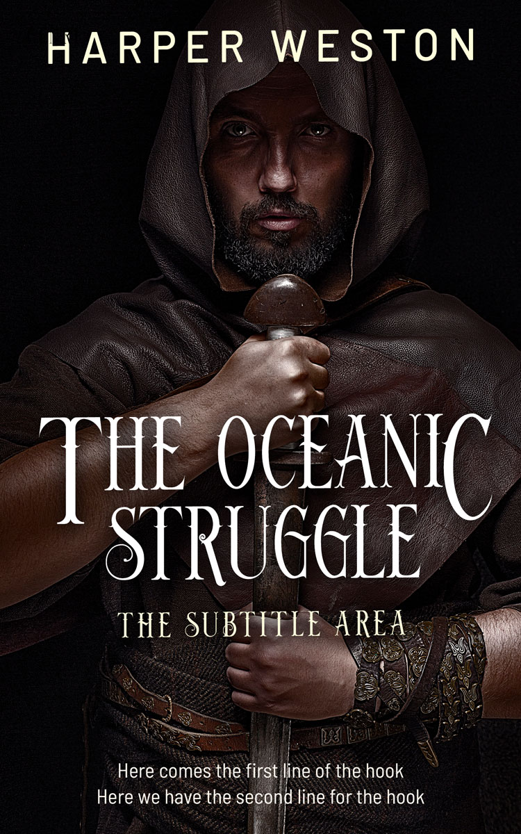 2D view of Premade Historical Book Cover - Cocoa Brown