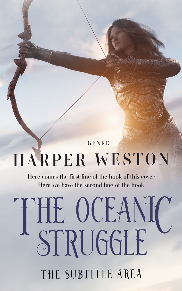 2D view of Premade Fantasy Book Cover - French Gray