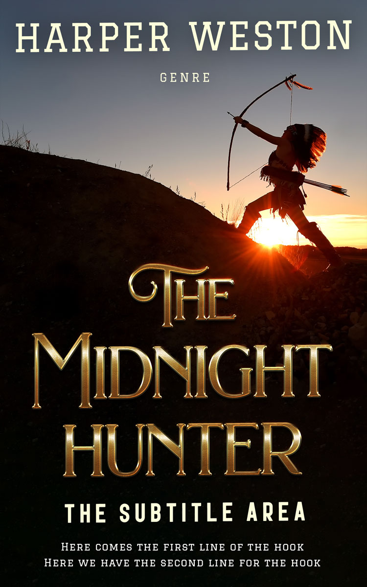 2D view of Premade Western Book Cover - Sorrell Brown