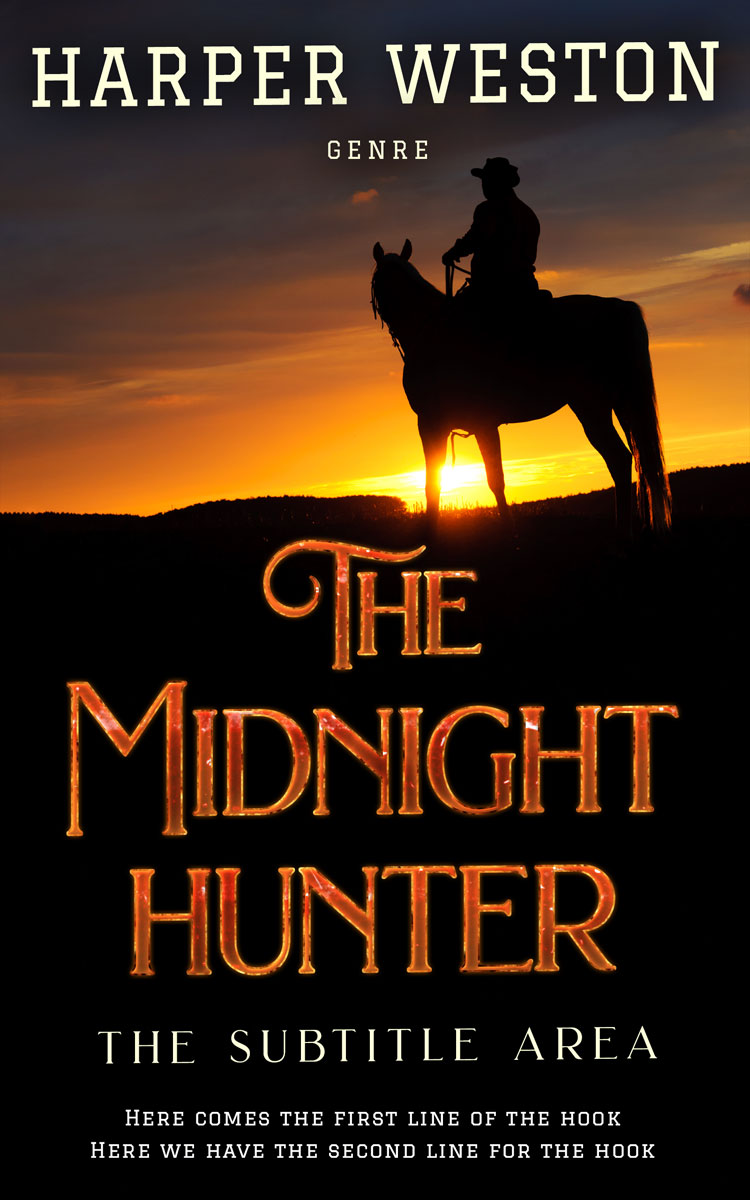 2D view of Premade Action & Adventure Book Cover - Raw Sienna