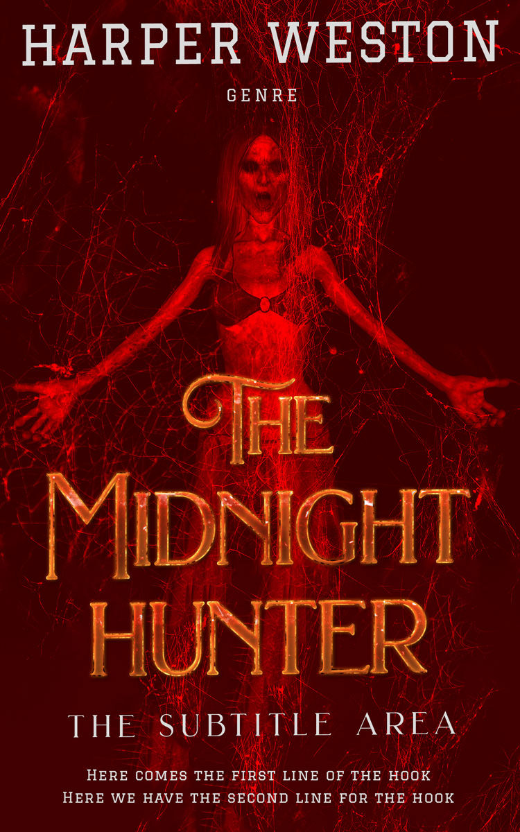 2D view of Premade Horror Book Cover - Rustic Red