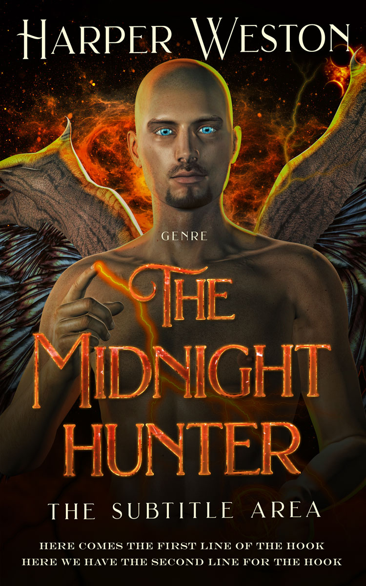 2D view of Premade Fantasy Book Cover - Night Rider