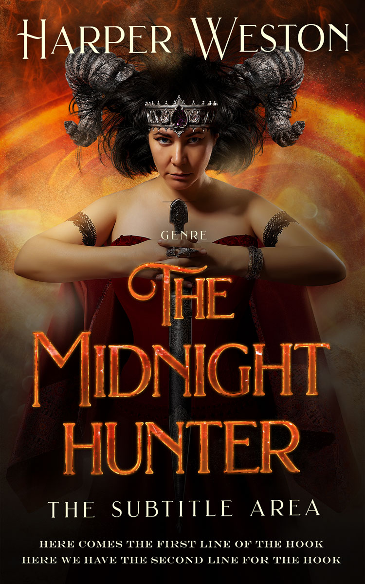 2D view of Premade Fantasy Book Cover - Raw Sienna