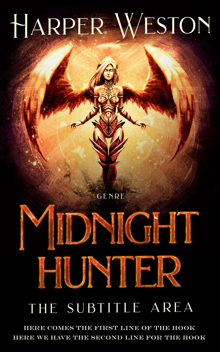 2D view of Premade Fantasy Book Cover - Asphalt