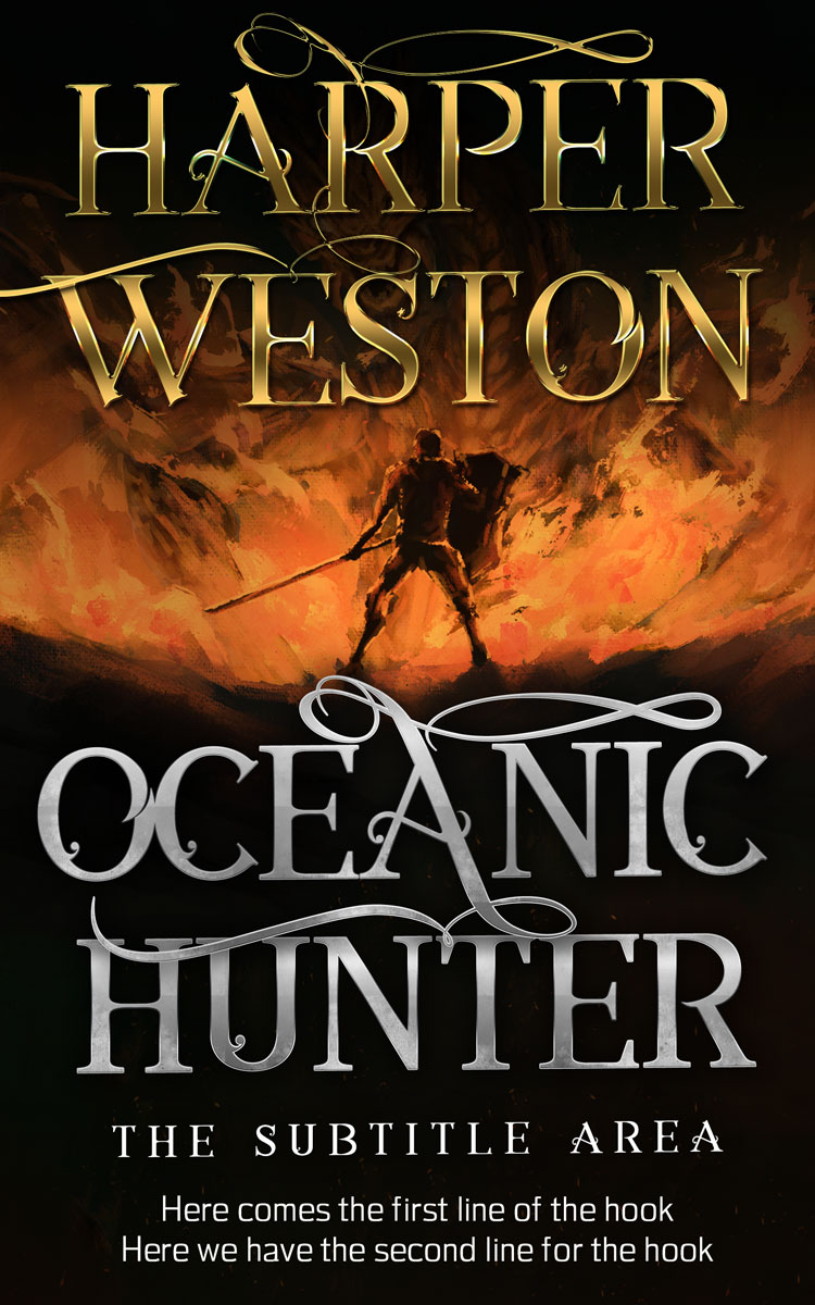 2D view of Premade Fantasy Book Cover - Asphalt