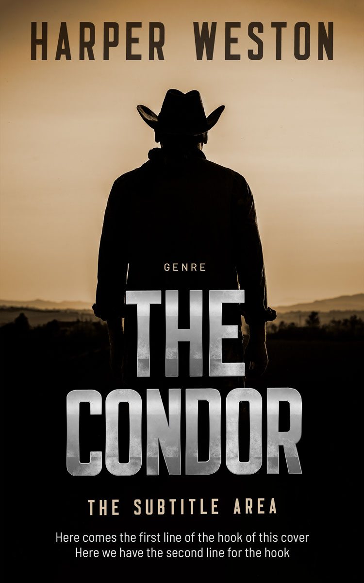 2D view of Premade Action & Adventure Book Cover - Indian Khaki