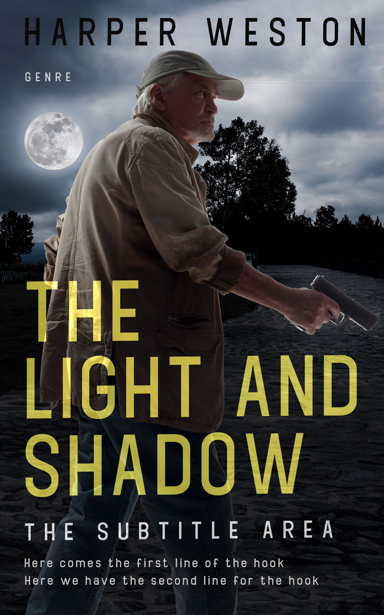 2D view of Premade Mystery & Thriller & Suspense Book Cover - Taupe Gray