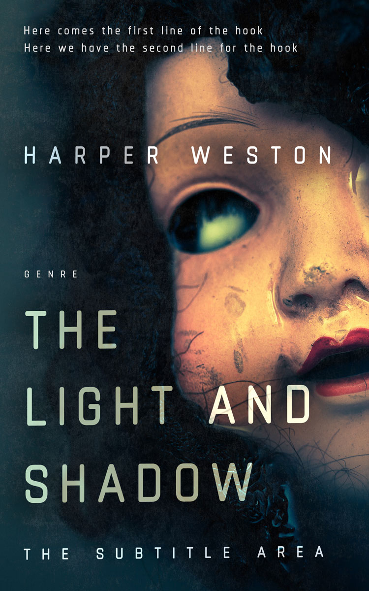 2D view of Premade Horror Book Cover - Antique Brass