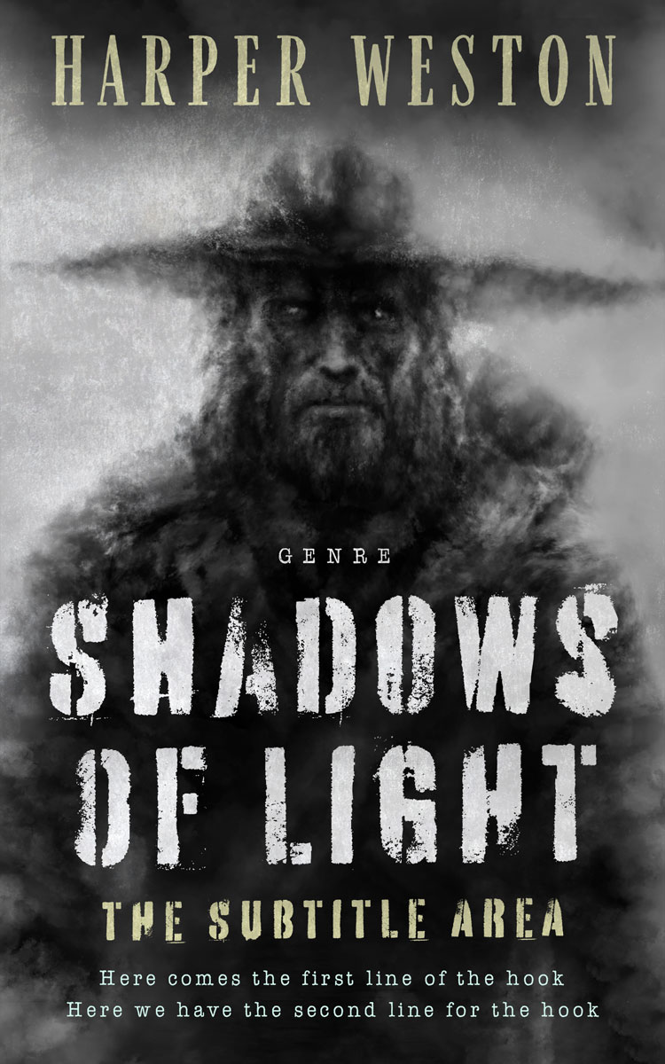 2D view of Premade Horror Book Cover - Gray Nickel