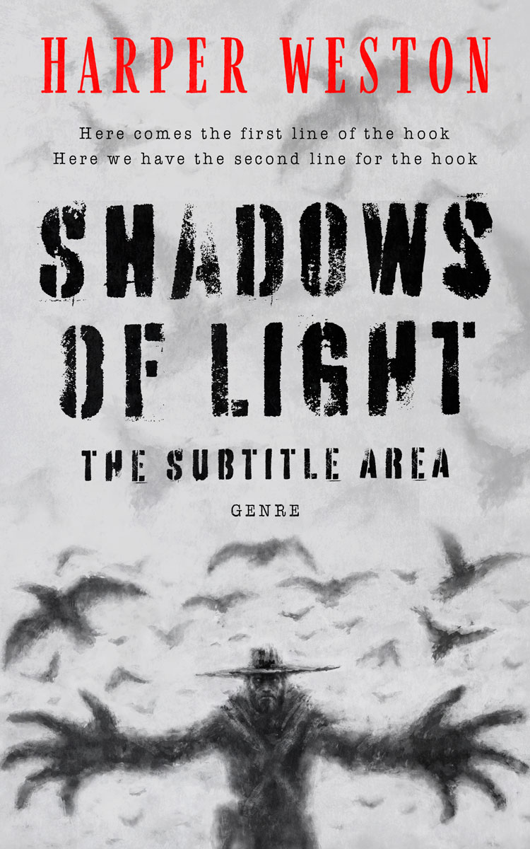 2D view of Premade Horror Book Cover - French Gray