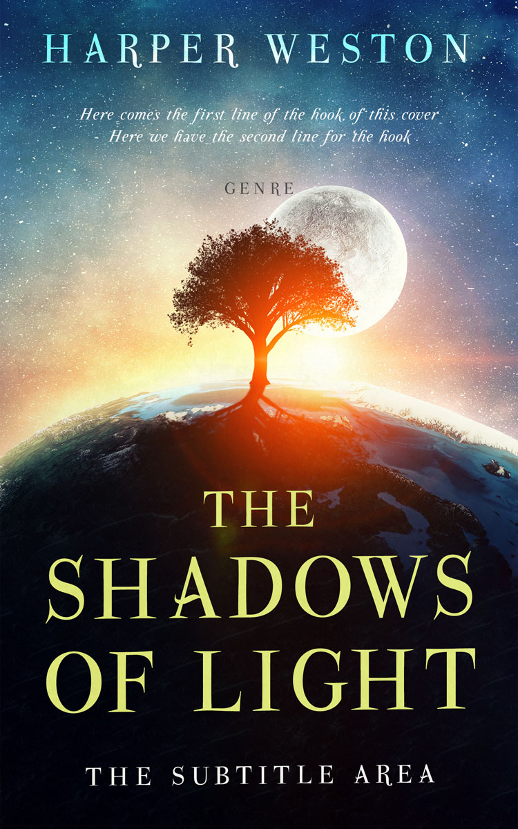 2D view of Premade Surreal Book Cover - Steel Gray