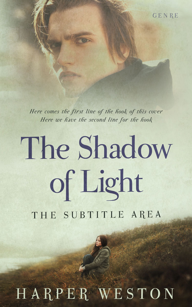 2D view of Premade Romance Book Cover - Foggy Gray