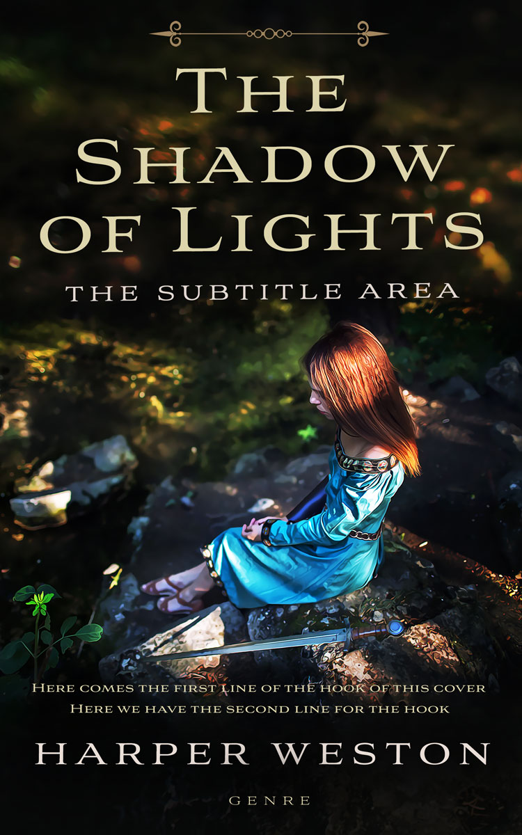 2D view of Premade Fantasy Book Cover - Log Cabin