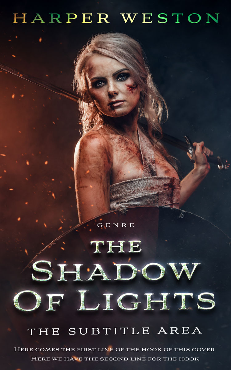 2D view of Premade Fantasy Book Cover - Thunder