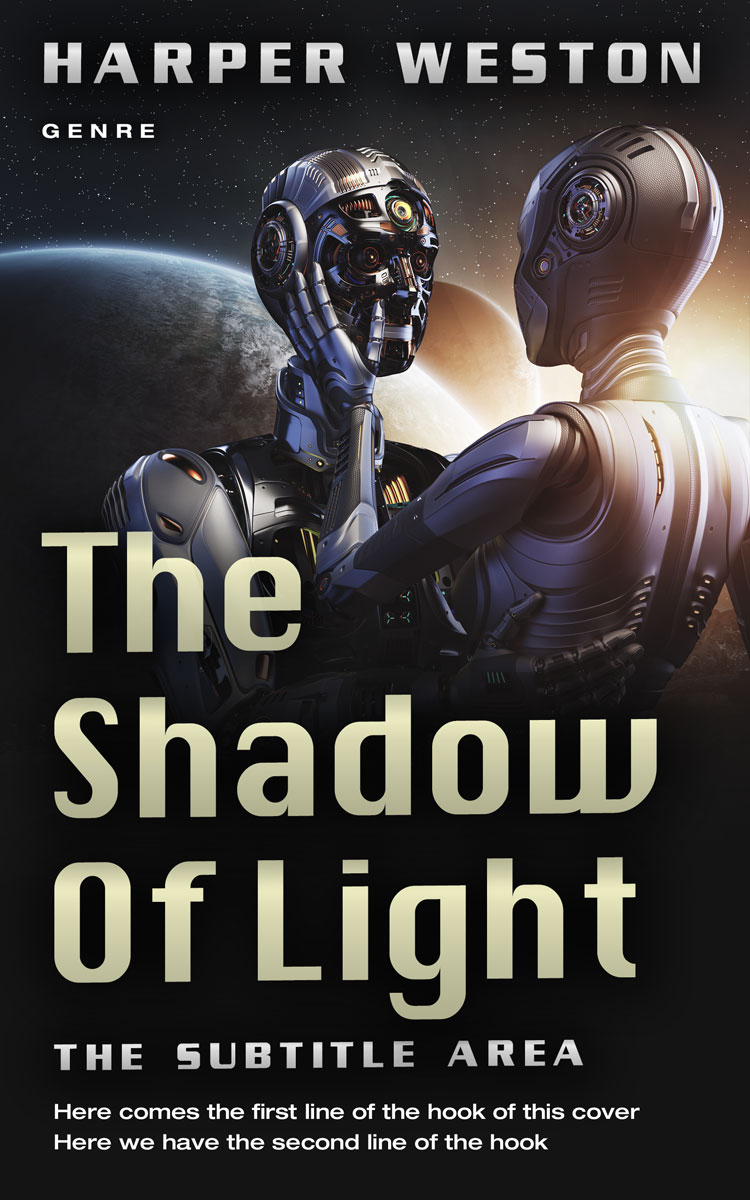 2D view of Premade Science Fiction Book Cover - Foggy Gray