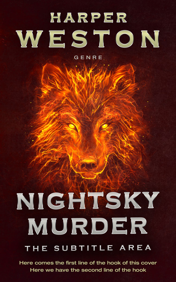 2D view of Premade Fantasy Book Cover - Raw Sienna