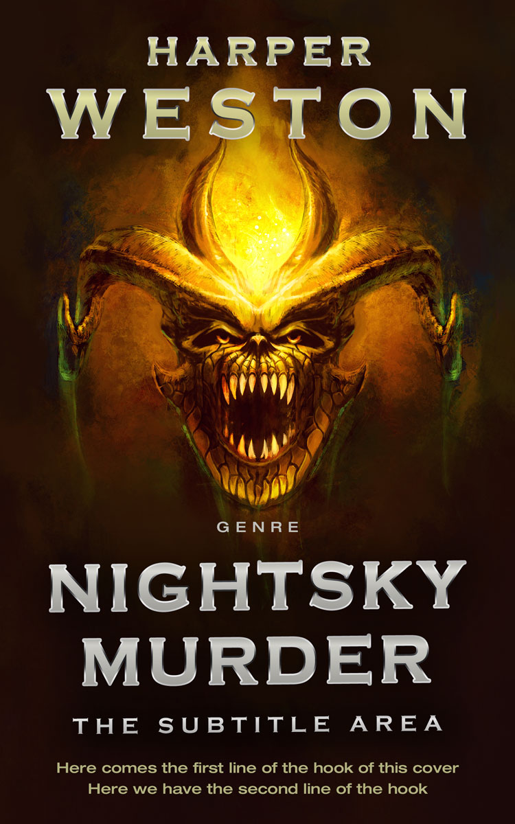 2D view of Premade Horror Book Cover - Graphite