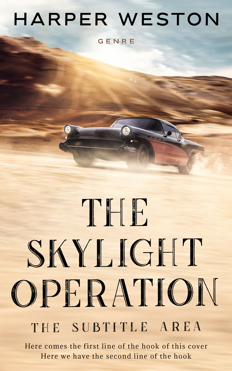 2D view of Premade Action & Adventure Book Cover - Double Spanish White