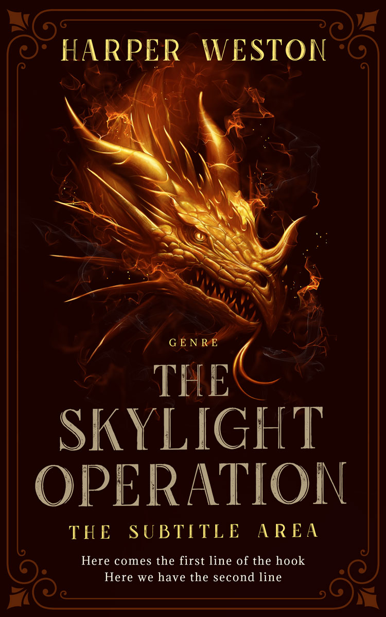 2D view of Premade Fantasy Book Cover - Wood Bark