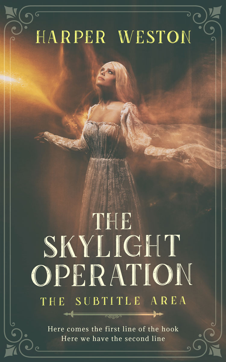 2D view of Premade Fantasy Book Cover - Fuscous Gray