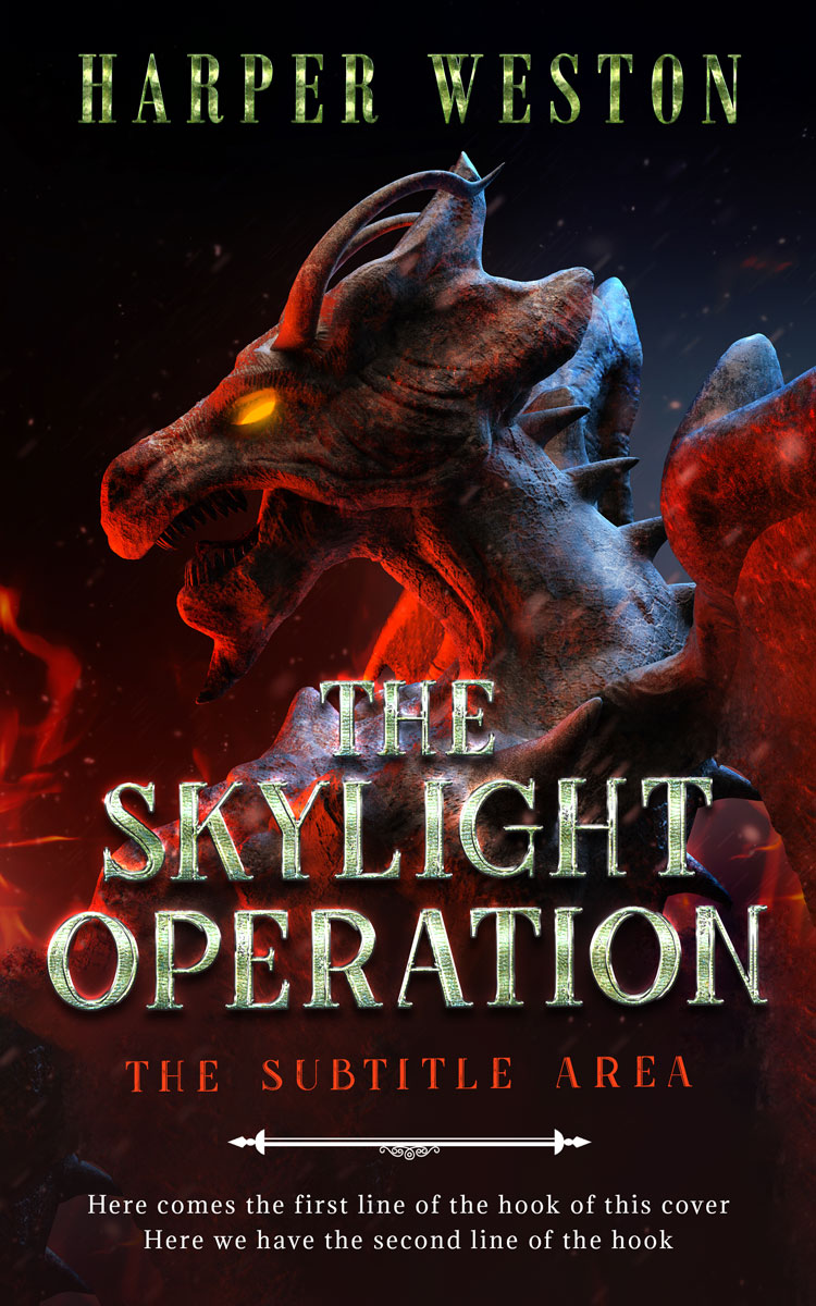 2D view of Premade Fantasy Book Cover - Night Rider