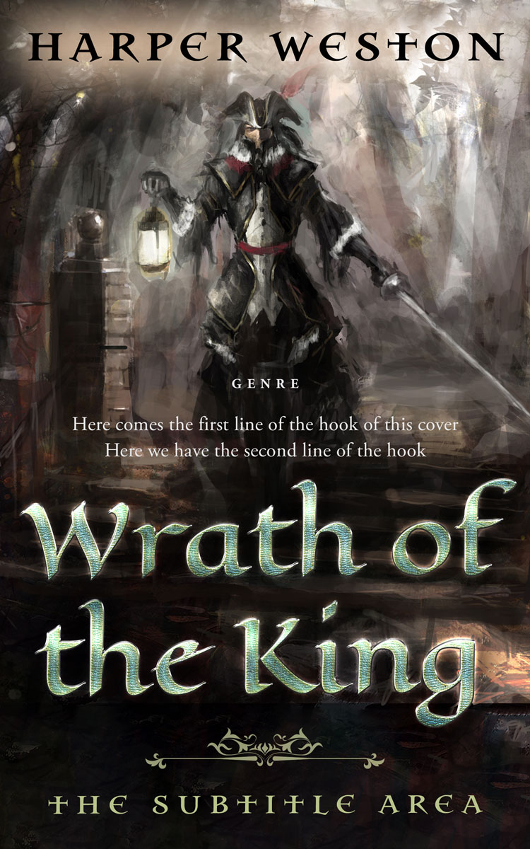 2D view of Premade Fantasy Book Cover - Cocoa Brown