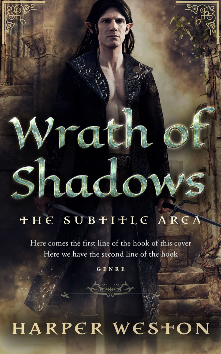 2D view of Premade Fantasy Book Cover - Thunder