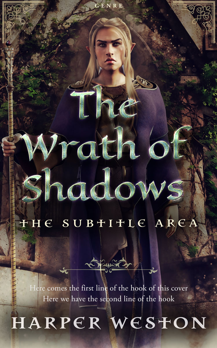 2D view of Premade Fantasy Book Cover - Thunder