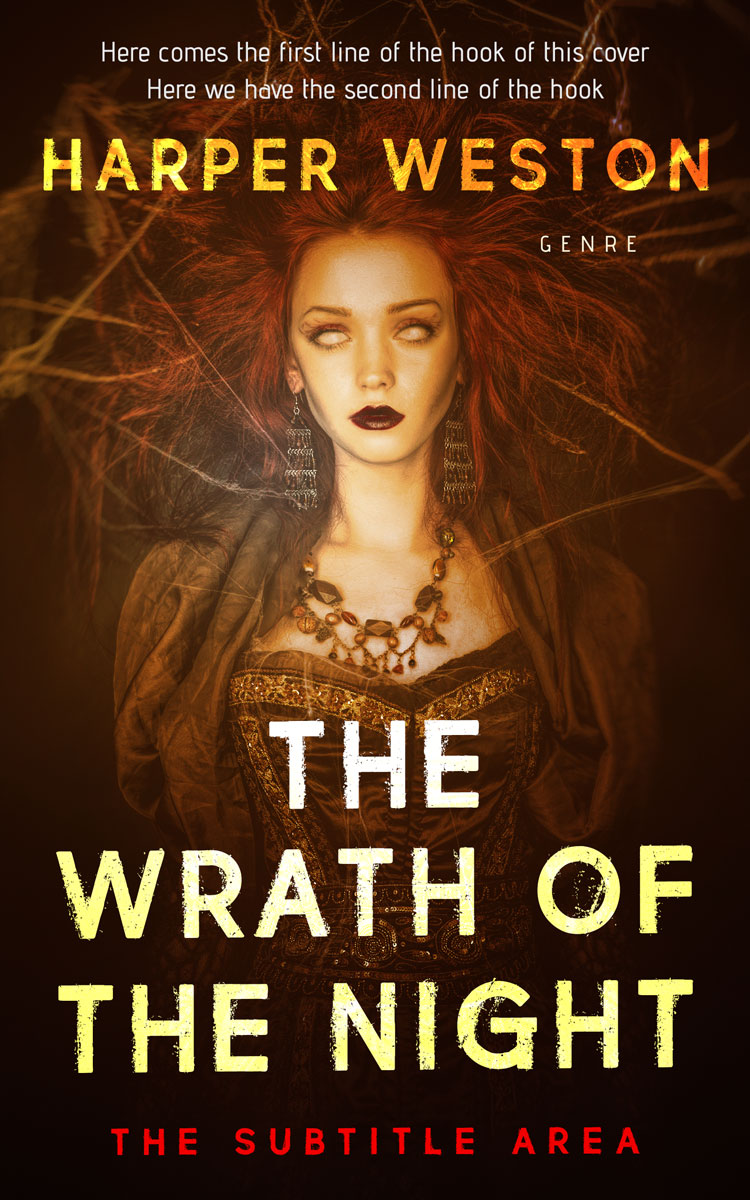 2D view of Premade Horror Book Cover - Wood Bark