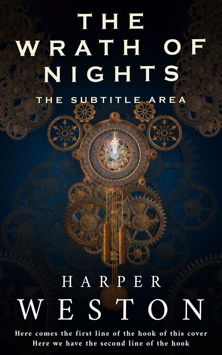 2D view of Premade Science Fiction Book Cover - Black