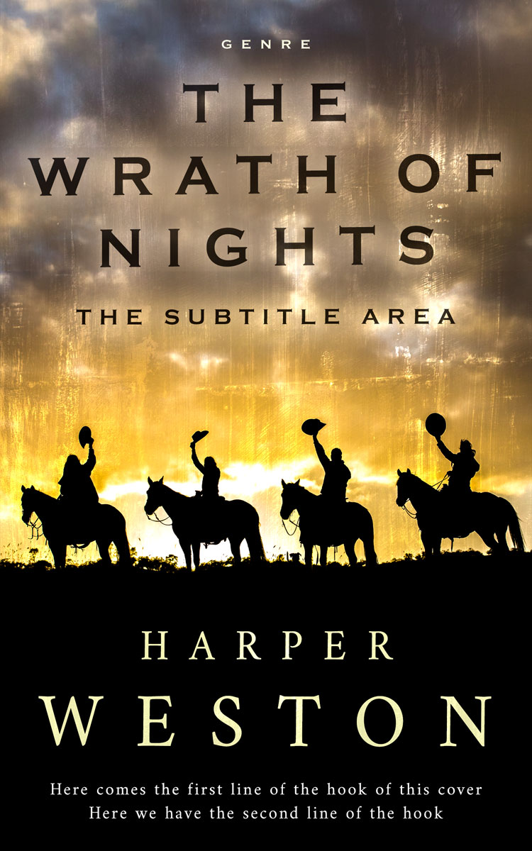 2D view of Premade Western Book Cover - Apache