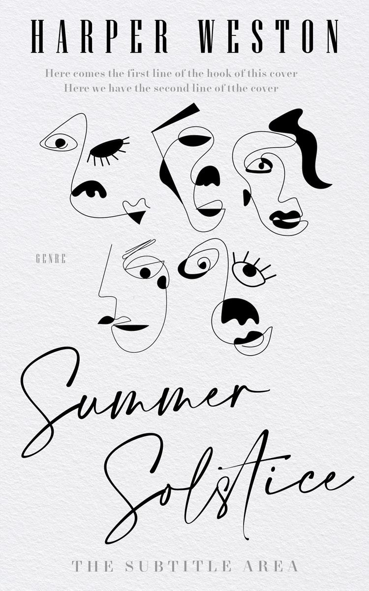 2D view of Premade Abstract Book Cover - Athens Gray