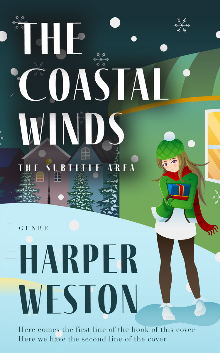 2D view of Premade Teen & Young Adult Book Cover - Jagged Ice