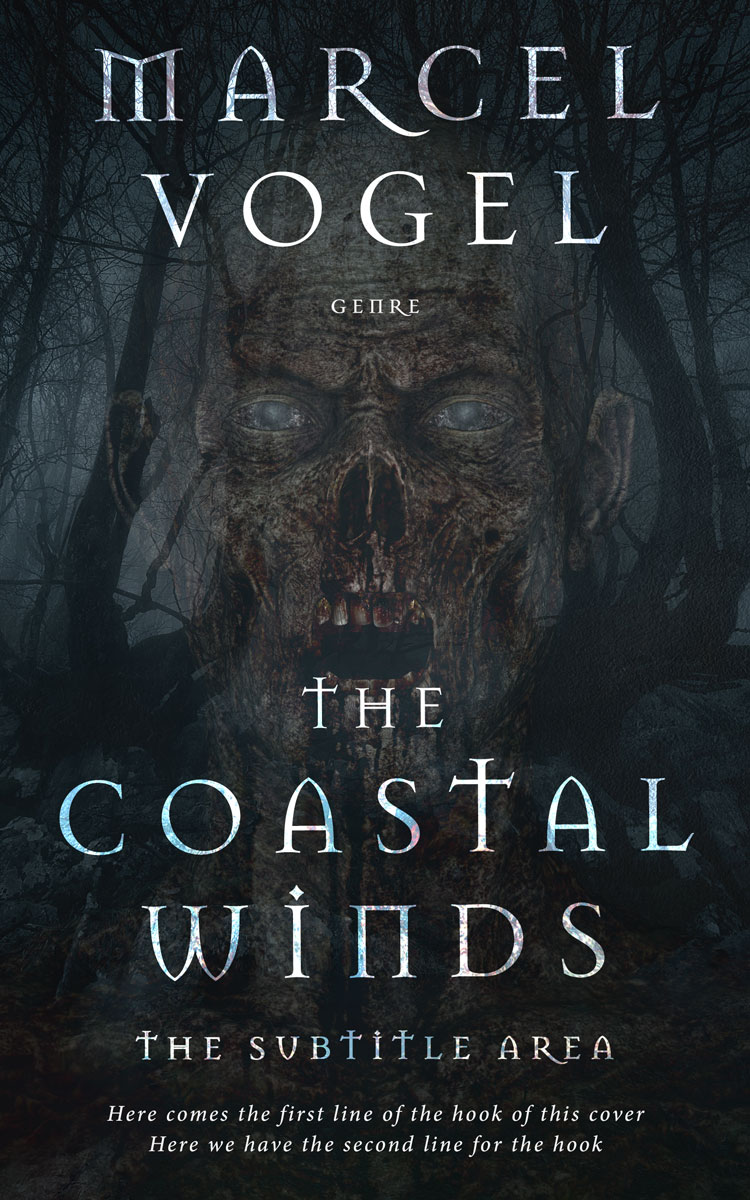 2D view of Premade Horror Book Cover - Shark