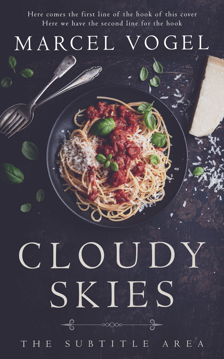 2D view of Premade Cookbooks & Food & Wine Book Cover - Ship Gray