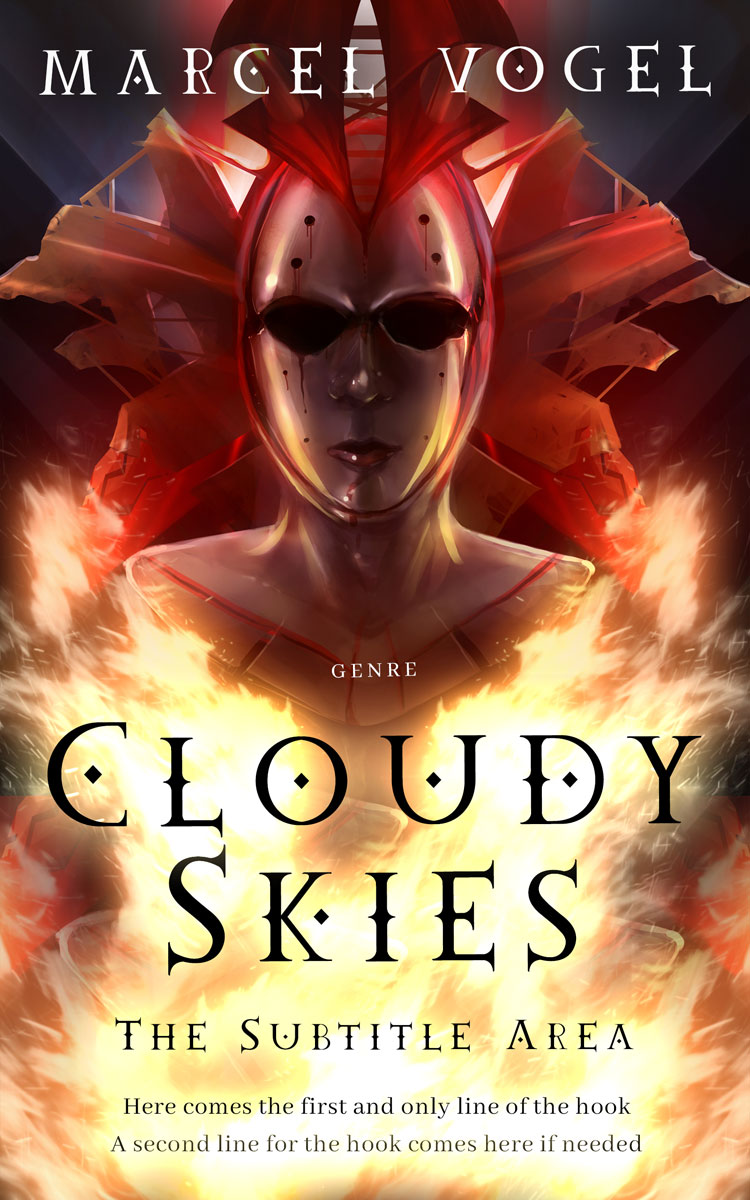 2D view of Premade Fantasy Book Cover - Burnt Umber