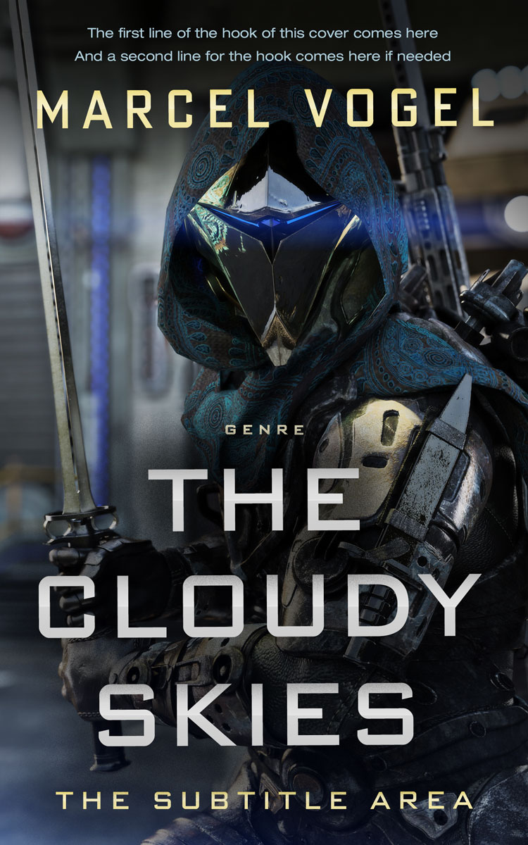 2D view of Premade Science Fiction Book Cover - Shark