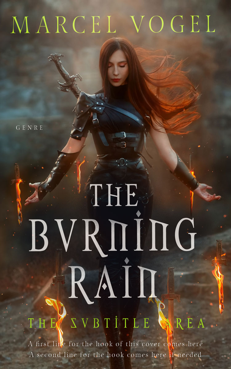 2D view of Premade Fantasy Book Cover - Taupe