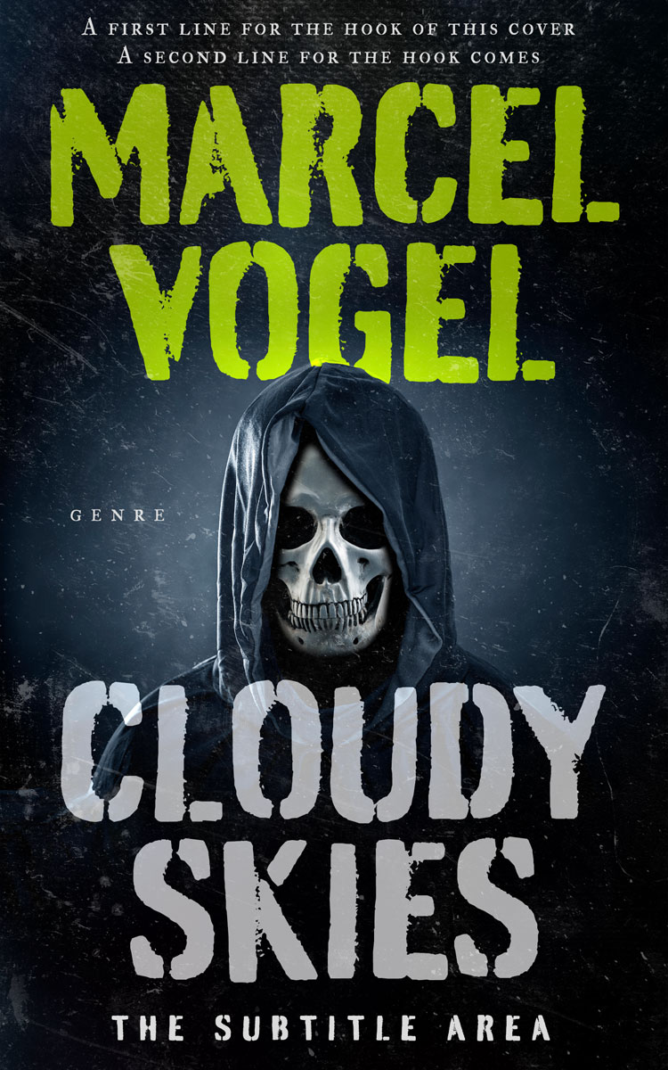 2D view of Premade Horror Book Cover - Olive Green