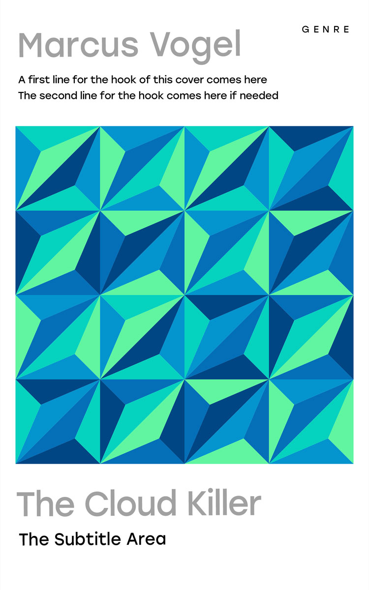 2D view of Premade Abstract Book Cover - Lochmara